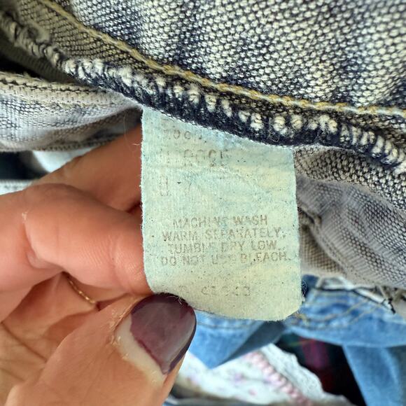 Vintage Gasoline Jeans 50/50 Two Tone High Rise Taper Gray Blue Denim Womens 24 - Picture 6 of 7
